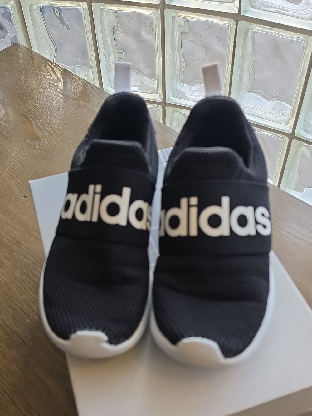 adidas Kids Black and White Slip-On Sneakers
